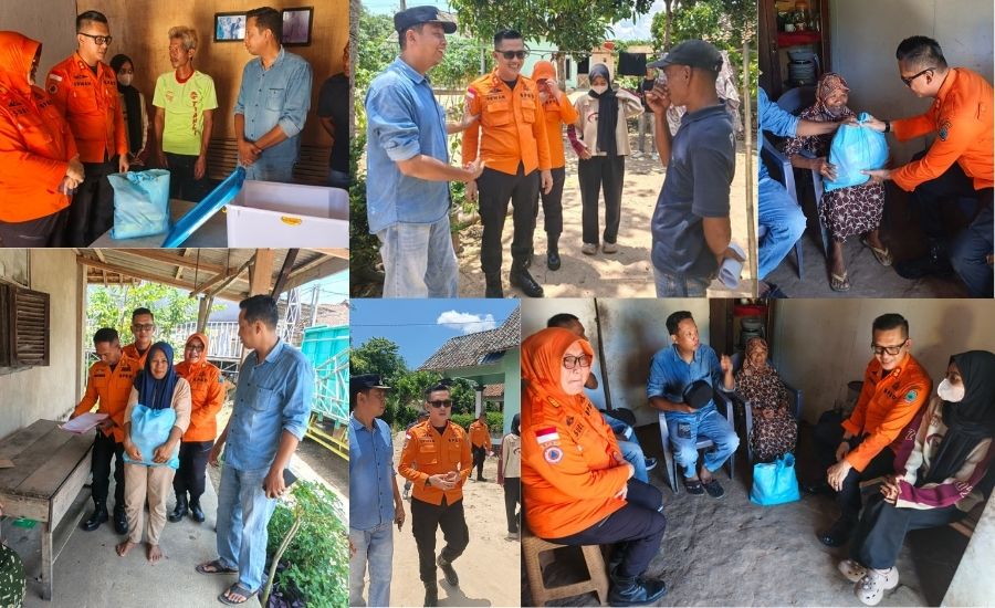 BPBD menyampaikan Bantuan dari Bapak Bupati Lampung Selatan, 10 rumah yang terdampak bencana di Kecamatan Tanjungsari